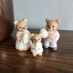 Vintage Homco 1430 Easer Bear Family 3 Piece (Missing Boy Bear) OG BOX